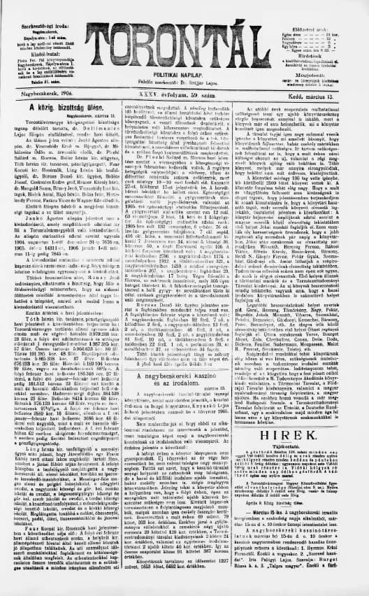 Torontál, 35. évf. 1906. március 13. 59. sz.