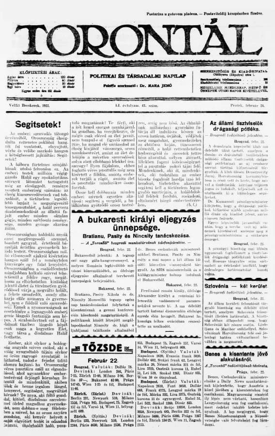 Torontál, 51. évf. 1922. február 24. 43. sz.