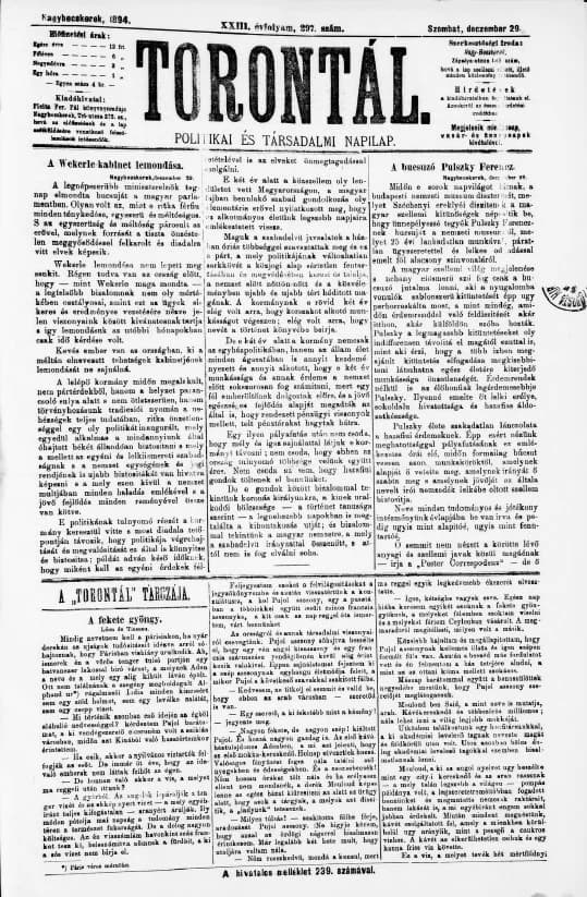 Torontál, 23. évf. 1894. december 29. 297. sz.