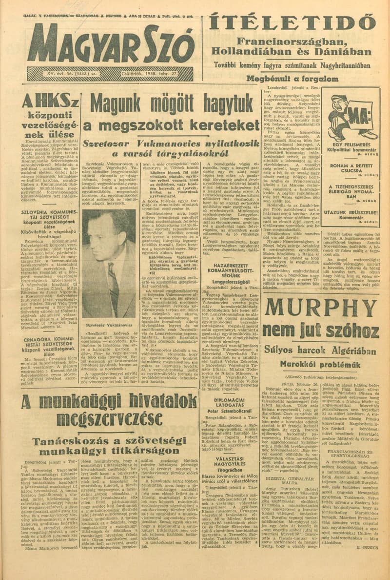 Magyar Szó, 15. évf. 1958. február 27. 56. sz. 1–10. oldal