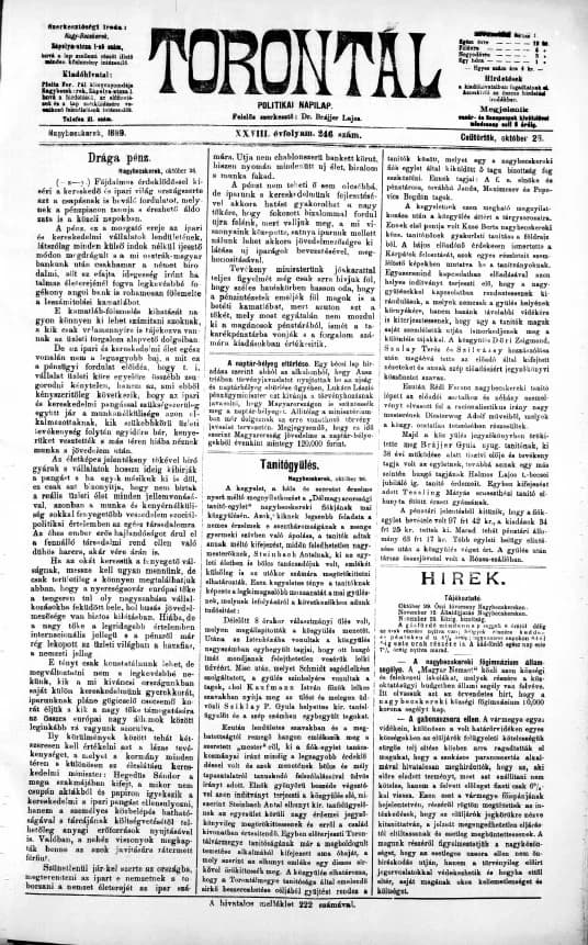 Torontál, 28. évf. 1899. október 26. 246. sz.
