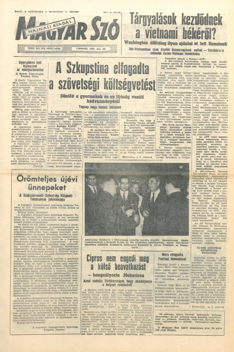 Magyar Szó, 22. évf. 1965. december 30. 358. sz.
