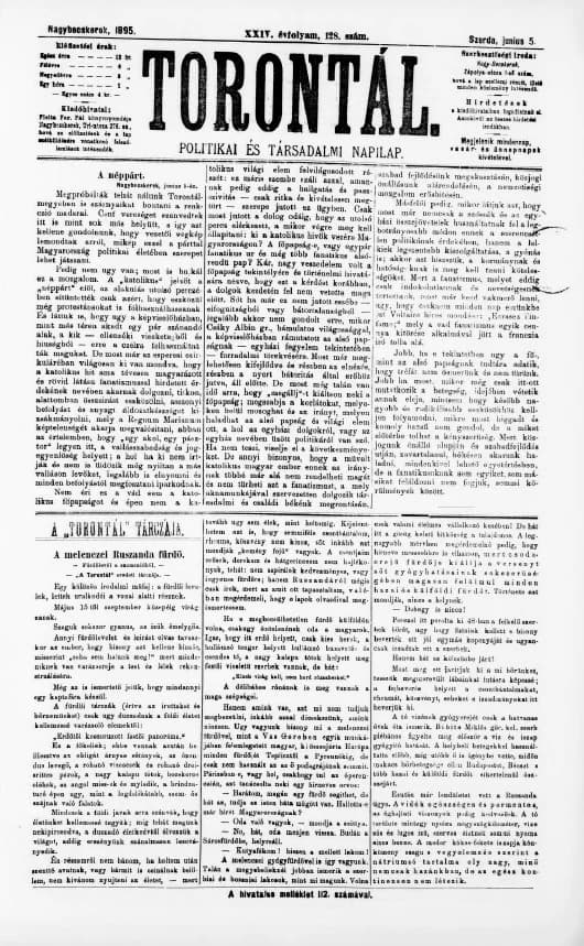 Torontál, 24. évf. 1895. június 5. 128. sz.