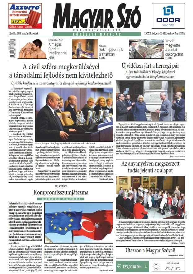 Magyar Szó, 73. évf. 2016. március 18. 63. sz. 1–16. oldal