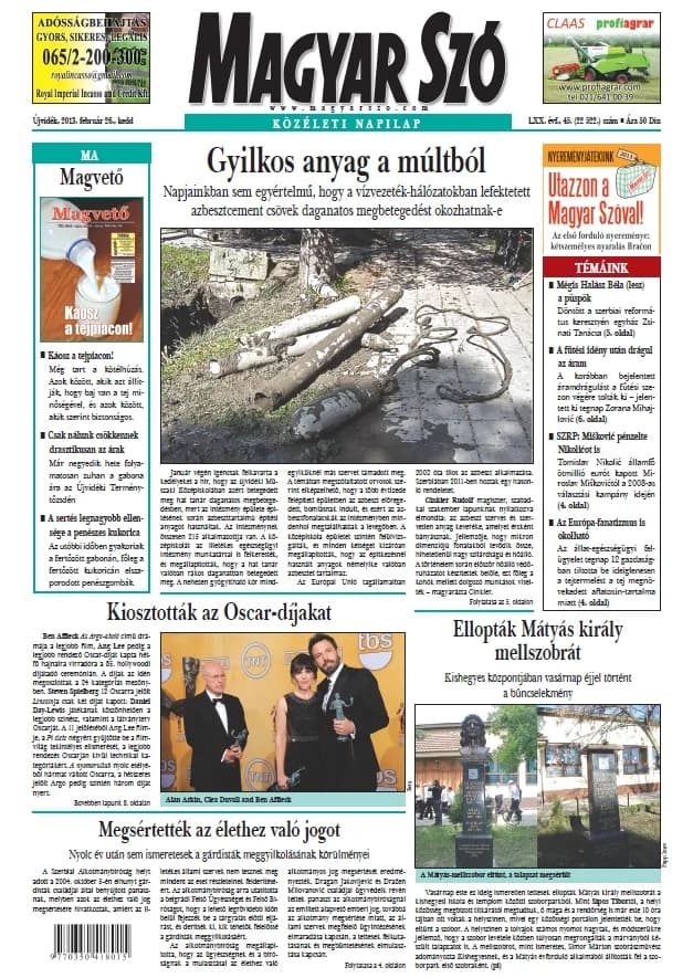 Magyar Szó, 70. évf. 2013. február 26. 45. sz. 1–20. oldal