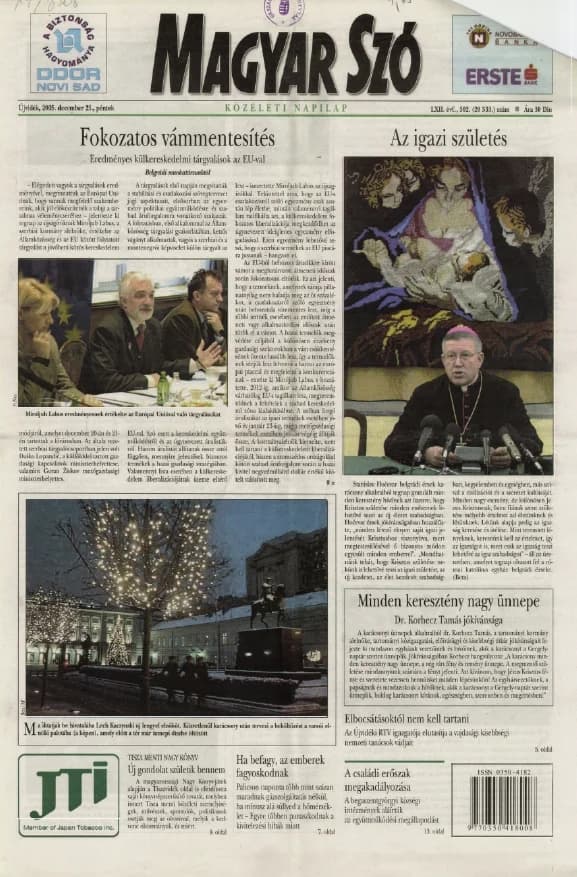 Magyar Szó, 62. évf. 2005. december 23. 302. sz. 1–20. oldal