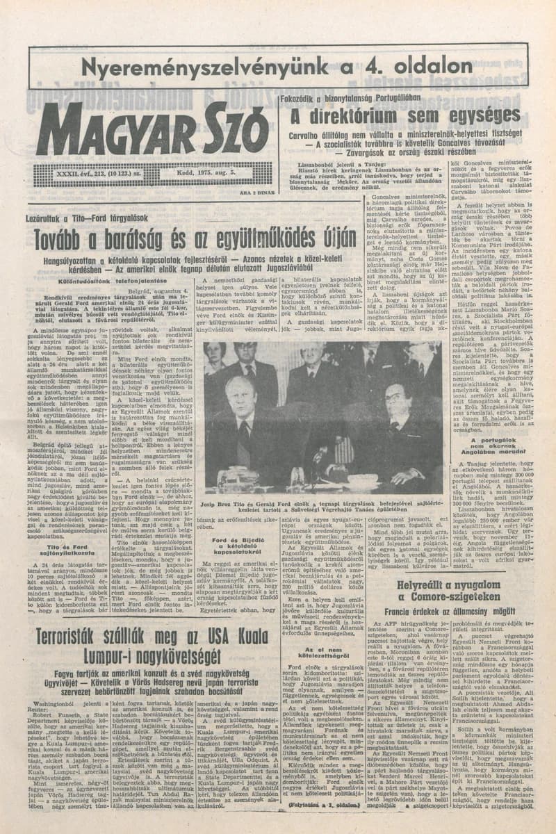 Magyar Szó, 32. évf. 1975. augusztus 5. 213. sz.