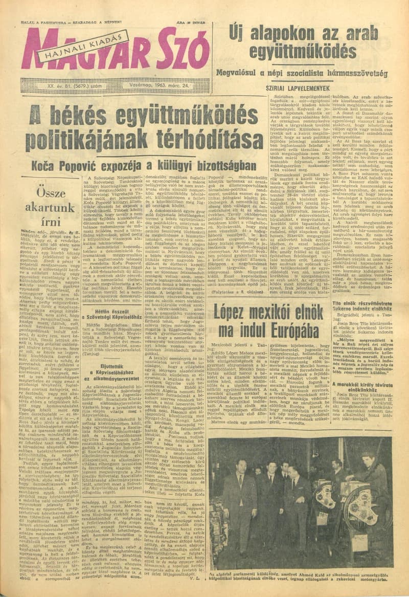 Magyar Szó, 20. évf. 1963. március 24. 81. sz. 1–24. oldal