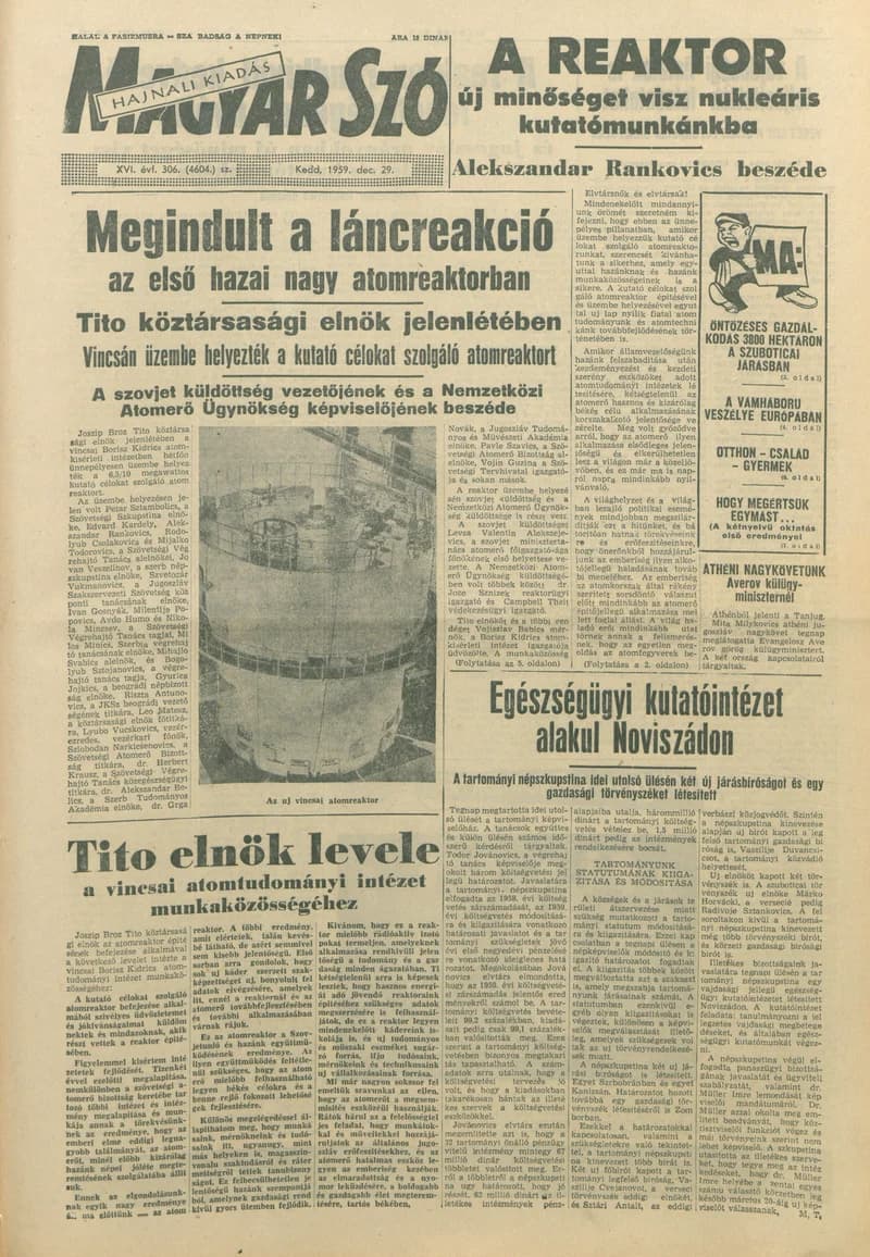 Magyar Szó, 16. évf. 1959. december 29. 306. sz. 1–20. oldal