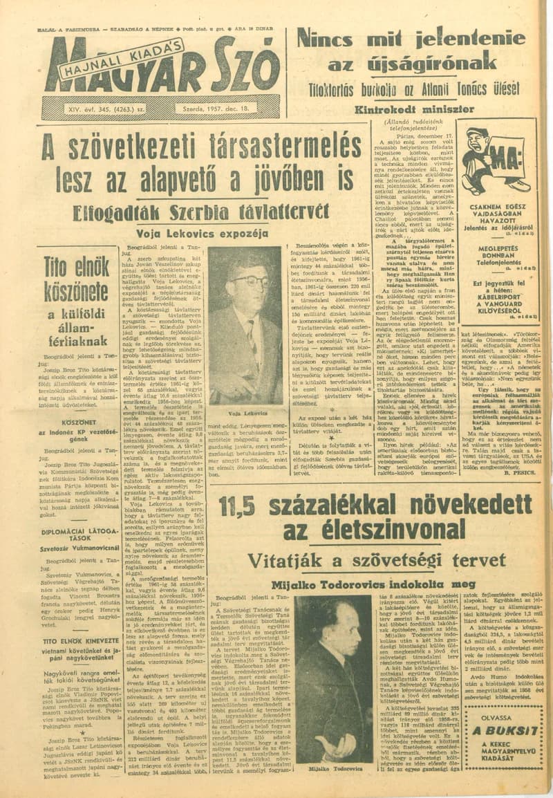 Magyar Szó, 14. évf. 1957. december 18. 345. sz. 1–14. oldal