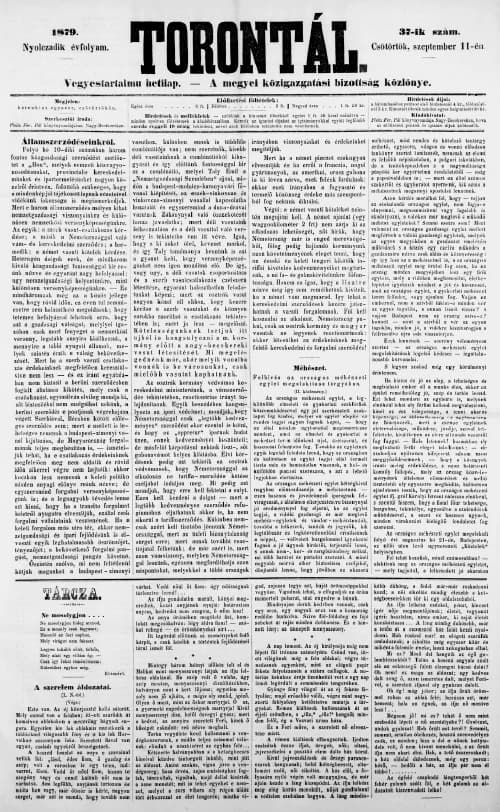 Torontál, 8. évf. 1879. szeptember 11. 37. sz.