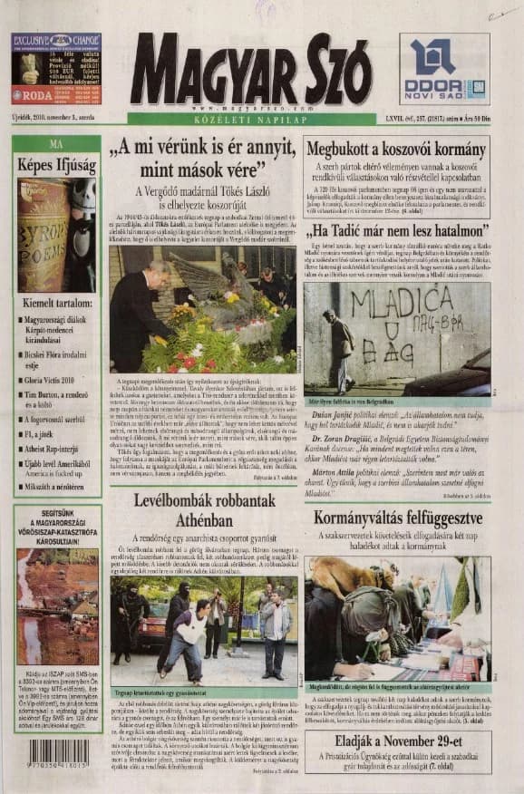 Magyar Szó, 67. évf. 2010. november 3. 257. sz. 1–20. oldal