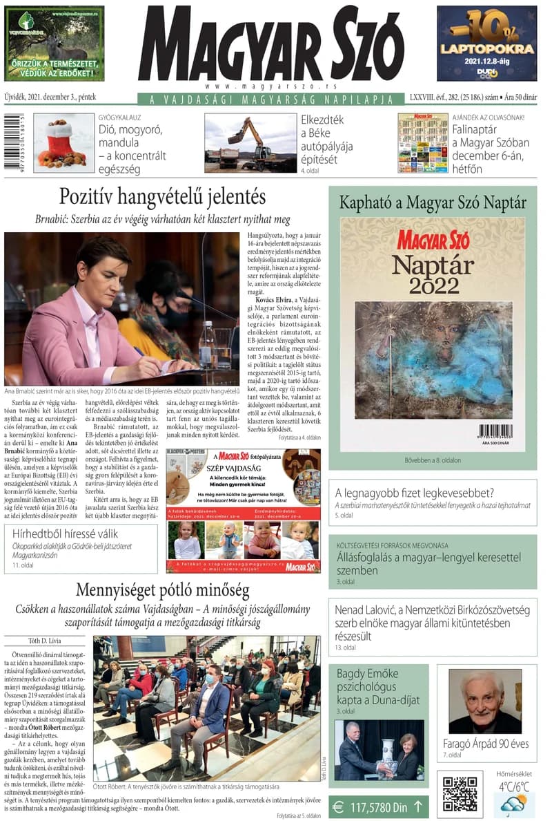 Magyar Szó, 78. évf. 2021. december 3. 282. sz. 1–16. oldal