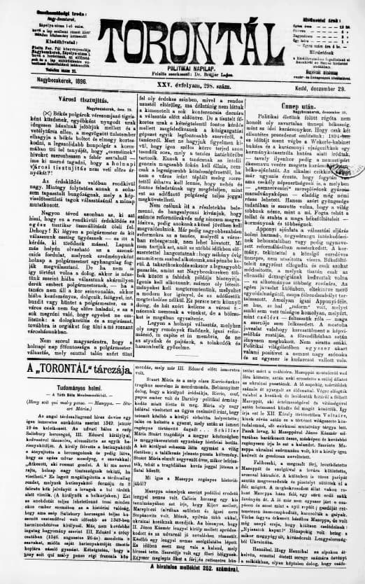Torontál, 25. évf. 1896. december 29. 298. sz.