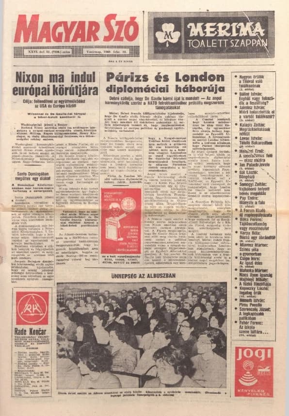 Magyar Szó, 26. évf. 1969. február 23. 52. sz. 1–32. oldal