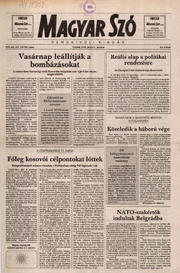 Magyar Szó, 56. évf. 1999. június 5. 121. sz. 1–8. oldal