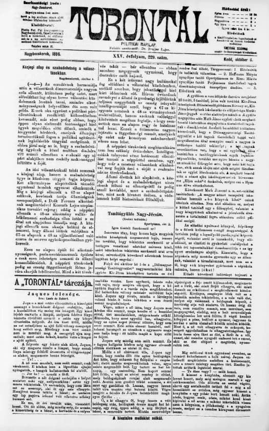 Torontál, 25. évf. 1896. október 6. 229. sz.