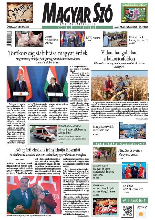 Magyar Szó, 75. évf. 2018. október 9. 235. sz. 1–20. oldal