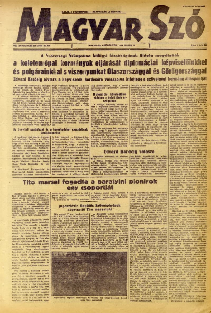 Magyar Szó, 7. évf. 1950. május 18. 117. sz. 1–6. oldal