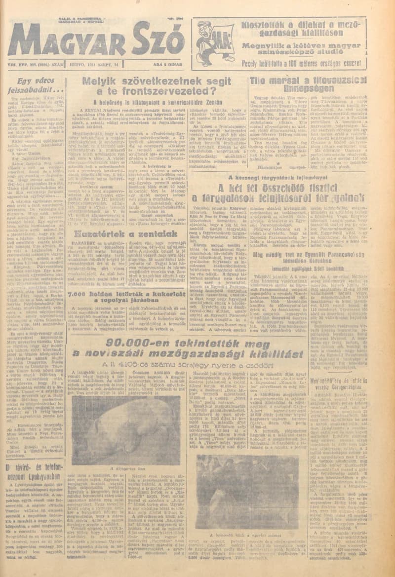 Magyar Szó, 8. évf. 1951. szeptember 24. 227. sz. 1–4. oldal