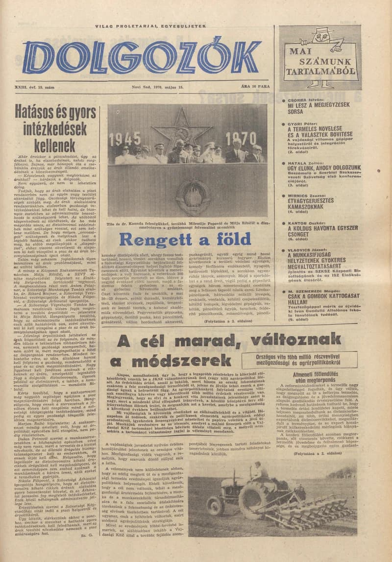 Dolgozók, 24. évf. 1970. május 15. 19. sz.