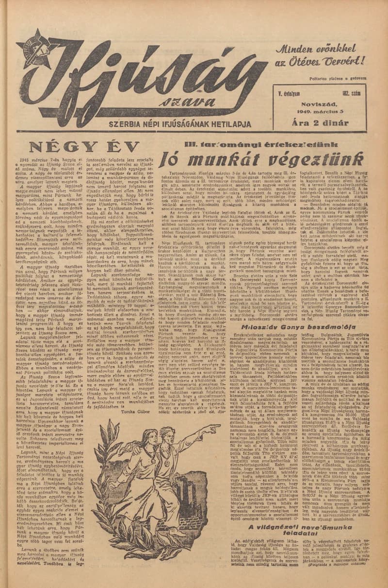 Ifjúság Szava, 5. évf. 1949. március 5. 182. sz.