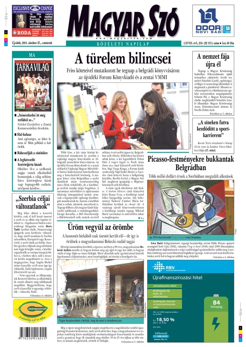 Magyar Szó, 68. évf. 2011. október 27. 251. sz. 1–20. oldal
