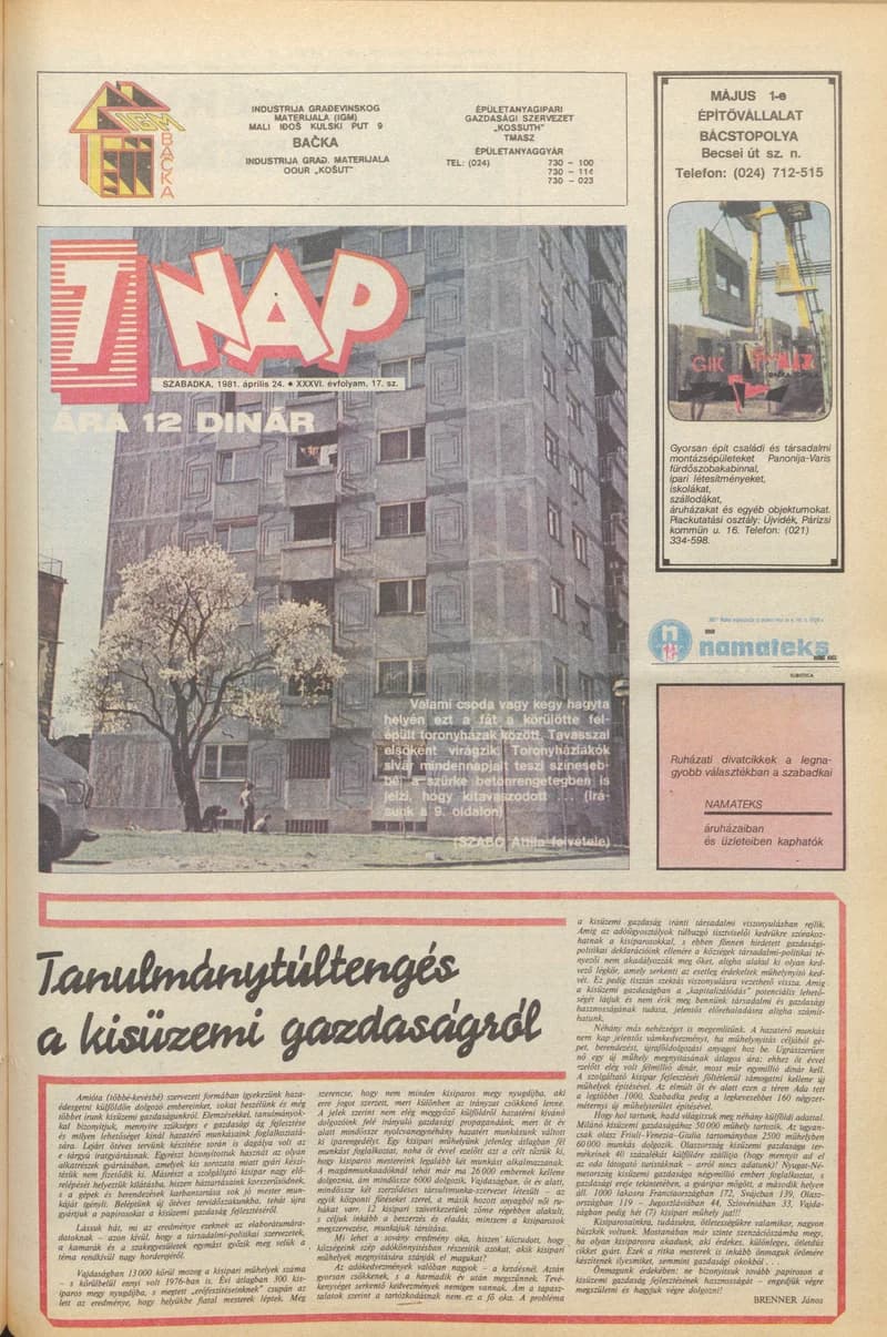 7 Nap, 36. évf. 1981. április 24. 17. sz. 1–16. oldal