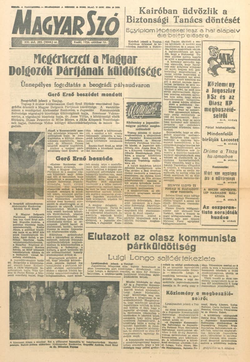 Magyar Szó, 13. évf. 1956. október 16. 283. sz. 1–8. oldal