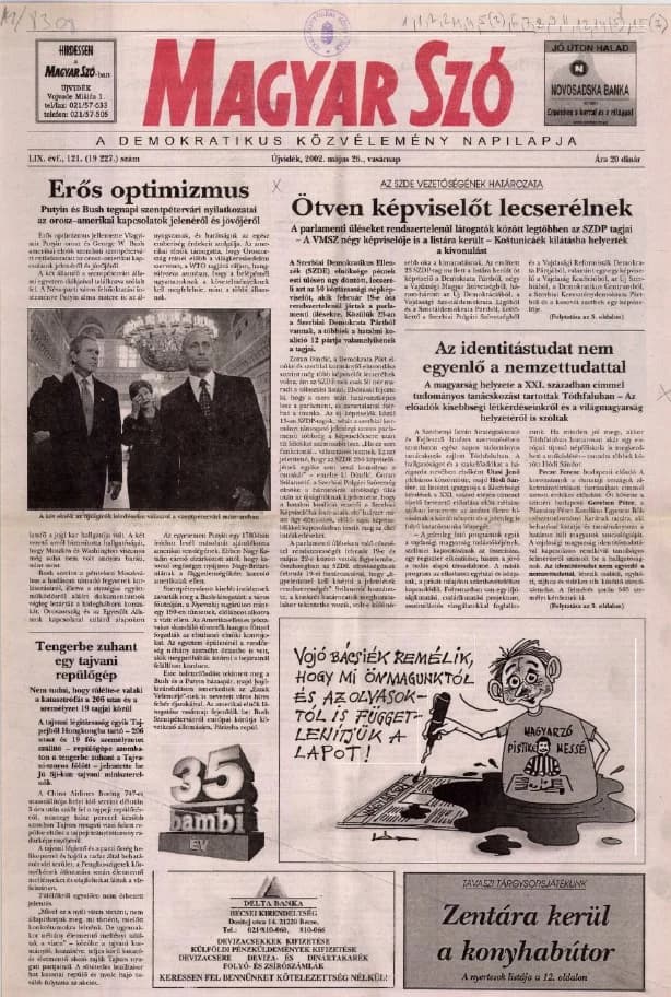 Magyar Szó, 59. évf. 2002. május 26. 121. sz. 1–28. oldal