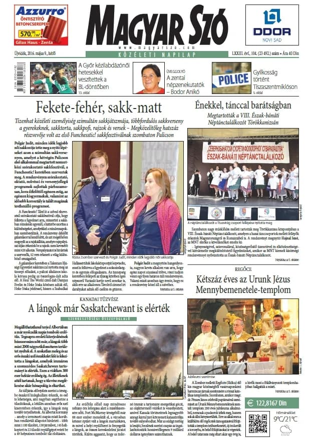 Magyar Szó, 73. évf. 2016. május 9. 104. sz. 1–20. oldal