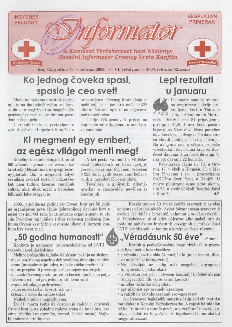 Informator, 6. évf. 2005. február 1. 52. sz.