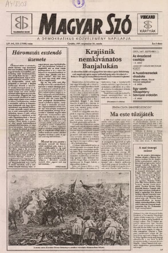 Magyar Szó, 54. évf. 1997. szeptember 10. 213. sz. 1–16. oldal