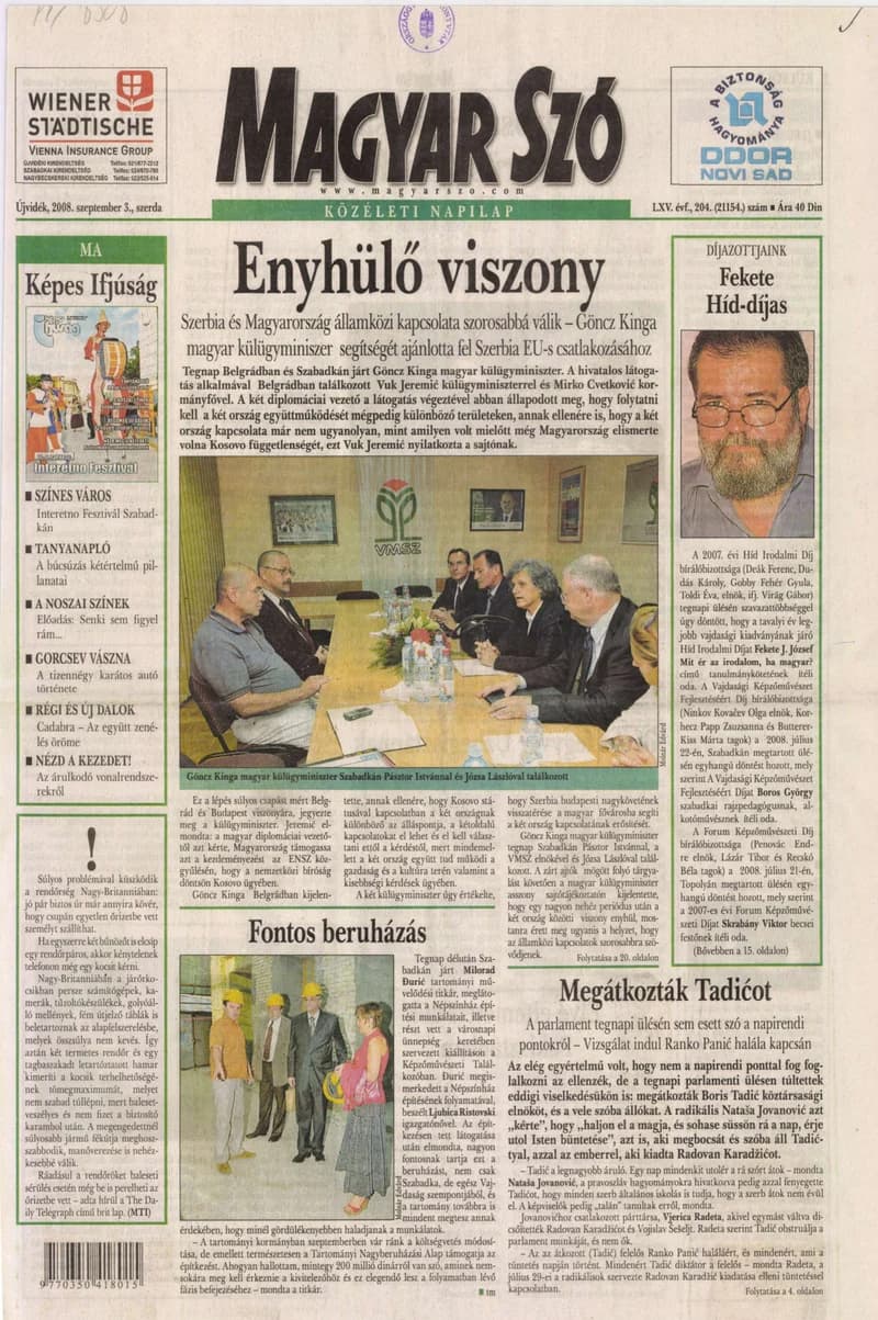 Magyar Szó, 65. évf. 2008. szeptember 3. 204. sz. 1–20. oldal
