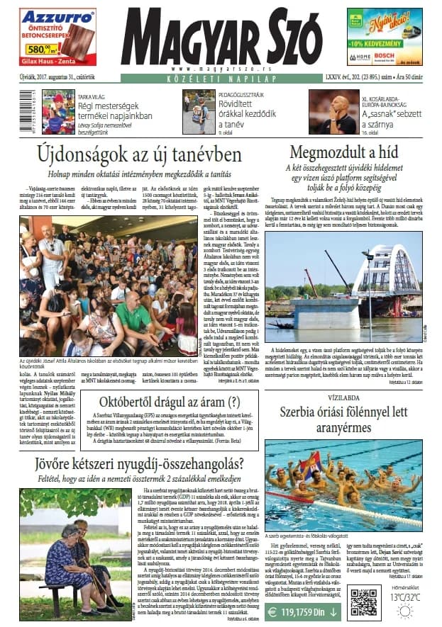 Magyar Szó, 74. évf. 2017. augusztus 31. 202. sz. 1–20. oldal