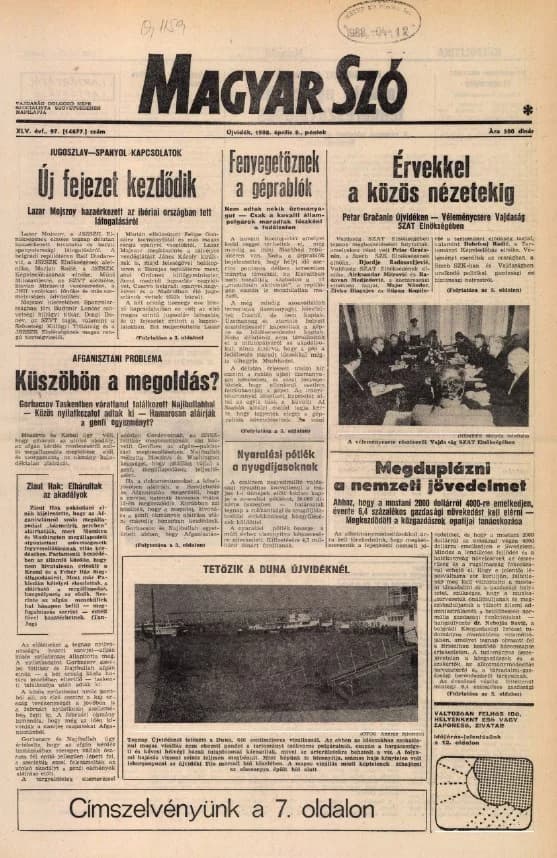 Magyar Szó, 45. évf. 1988. április 8. 97. sz. 1–24. oldal