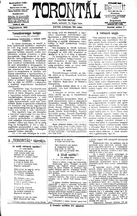 Torontál, 28. évf. 1899. október 7. 230. sz.