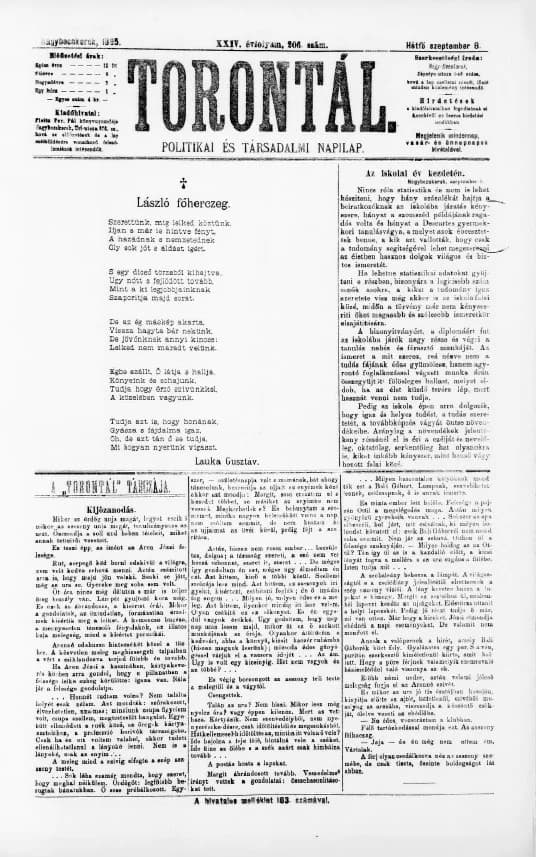 Torontál, 24. évf. 1895. szeptember 8. 206. sz.