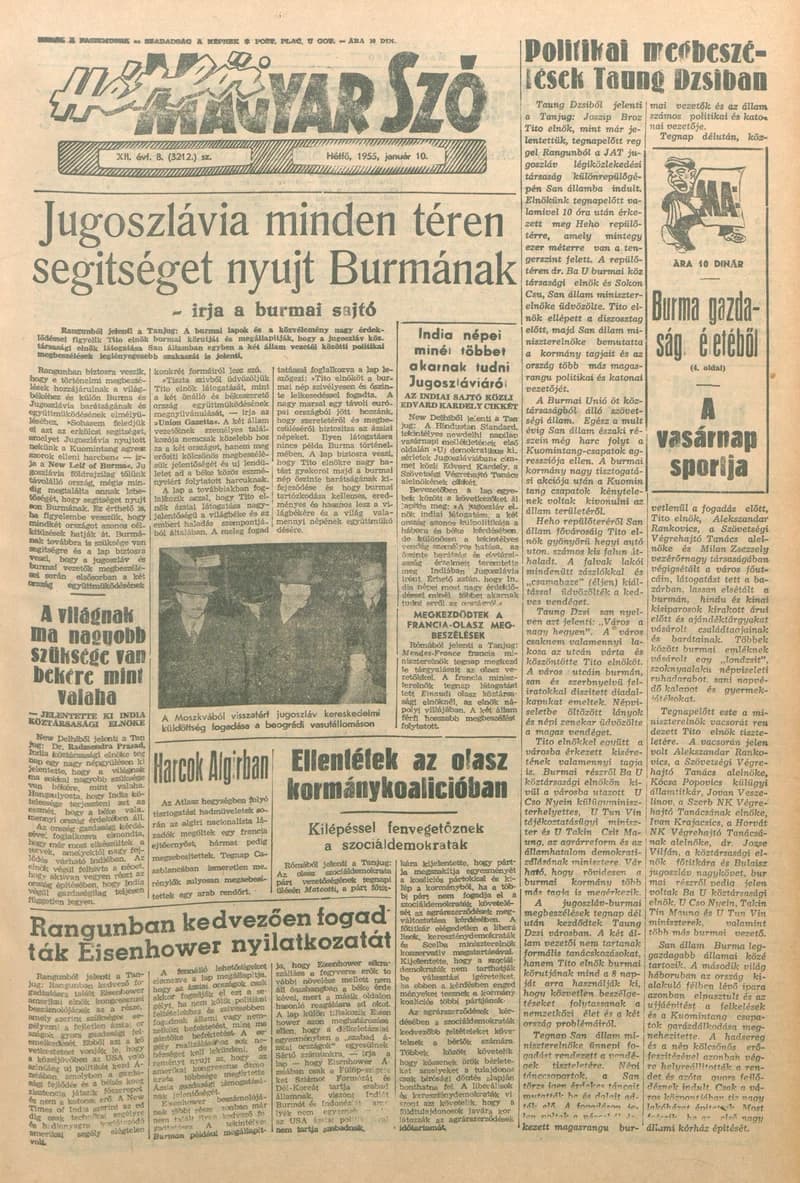 Magyar Szó, 12. évf. 1955. január 10. 8. sz. 1–6. oldal