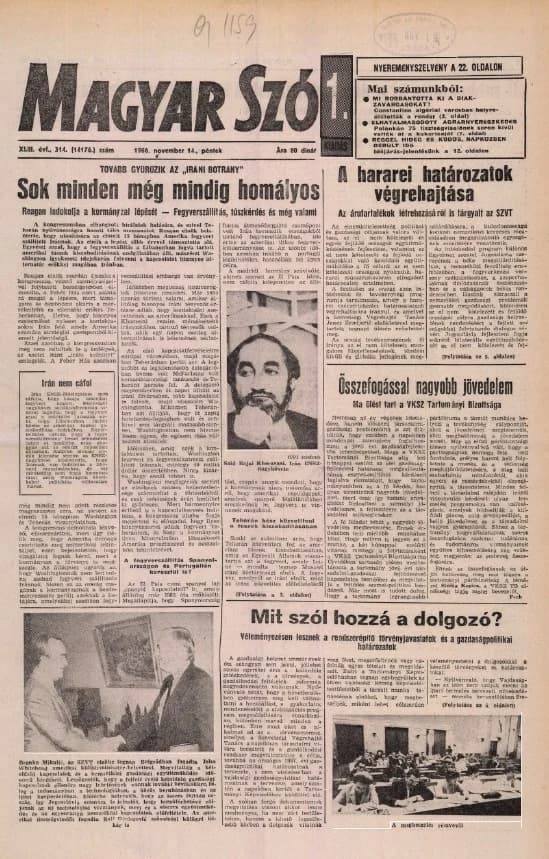 Magyar Szó, 43. évf. 1986. november 14. 314. sz. 1–24. oldal