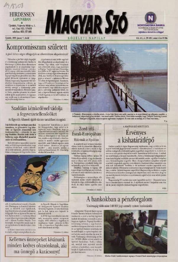 Magyar Szó, 60. évf. 2003. január 7. 4. sz. 1–16. oldal