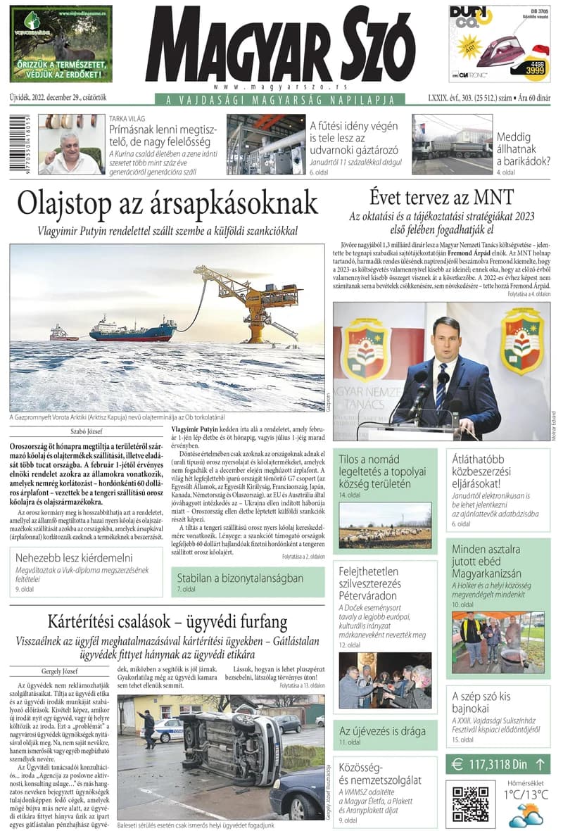 Magyar Szó, 79. évf. 2022. december 29. 303. sz. 1–20. oldal