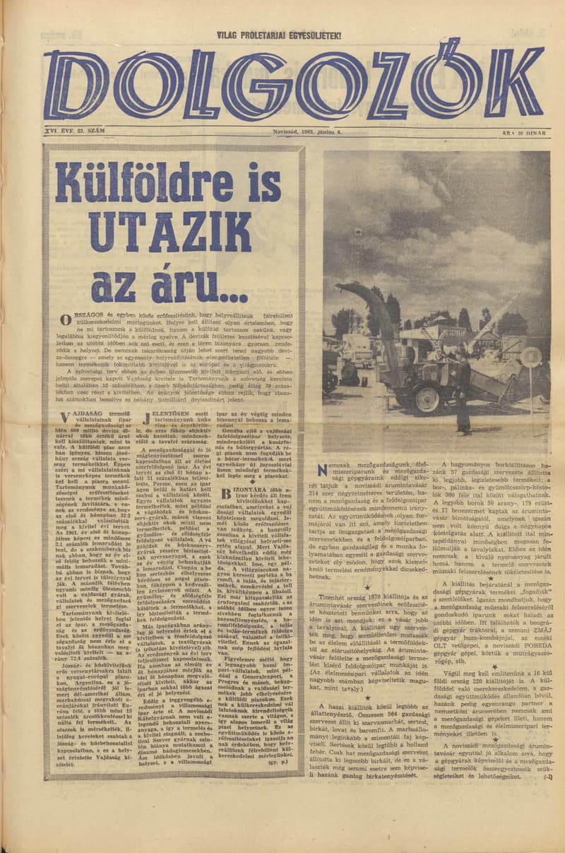 Dolgozók, 16. évf. 1962. június 8. 23. sz.