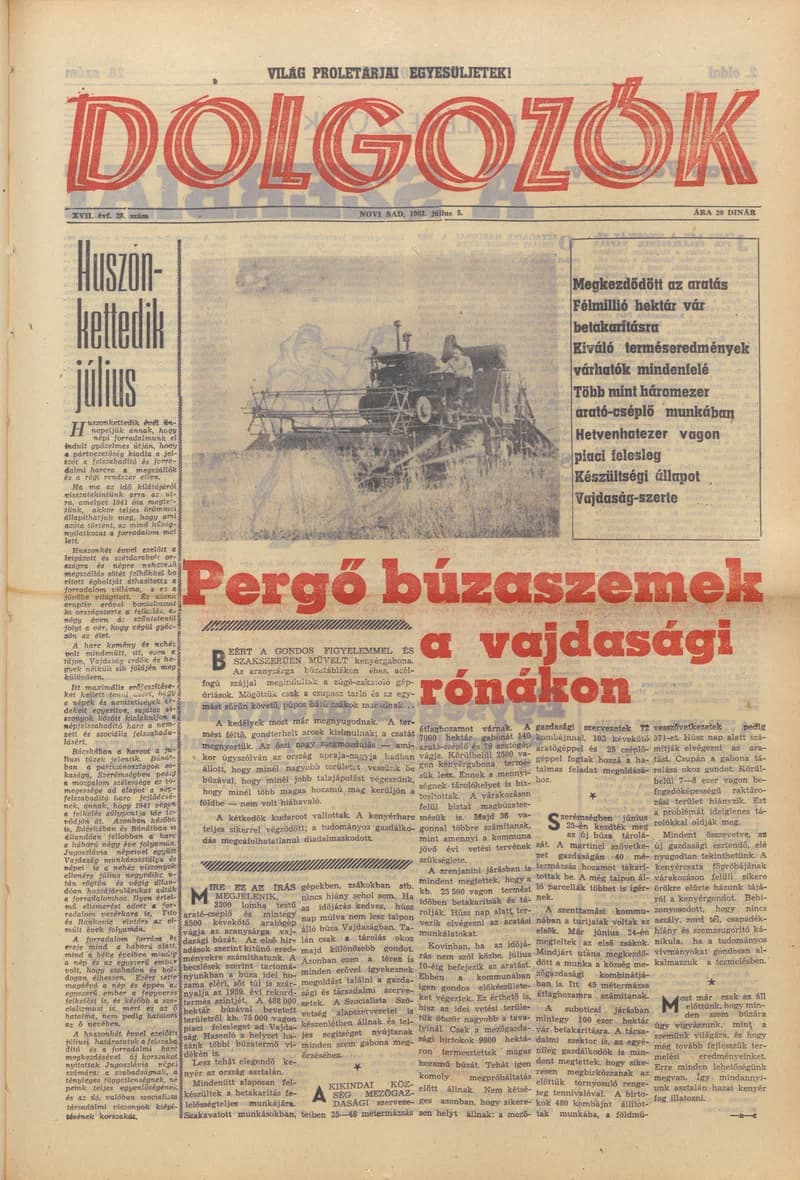 Dolgozók, 17. évf. 1963. július 5. 28. sz.