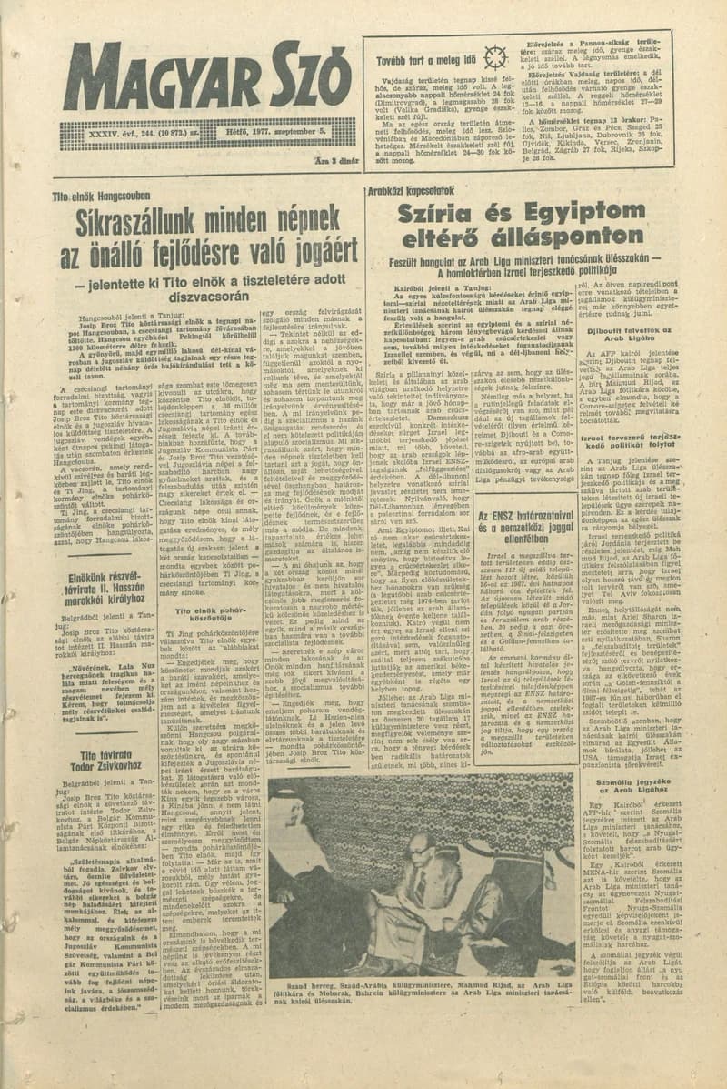Magyar Szó, 34. évf. 1977. szeptember 5. 244. sz.