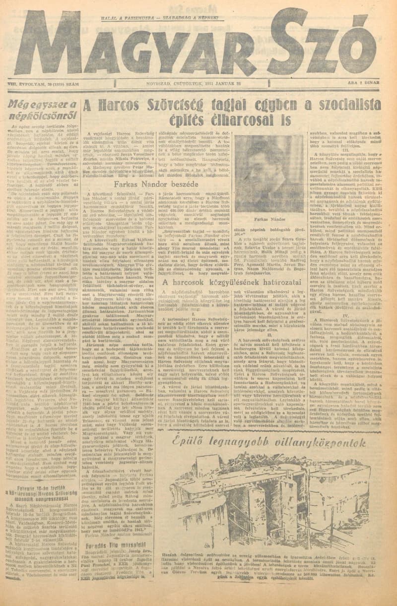 Magyar Szó, 8. évf. 1951. január 25. 20. sz. 1–4. oldal