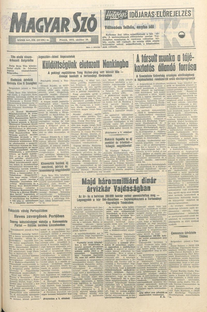 Magyar Szó, 32. évf. 1975. október 10. 279. sz.