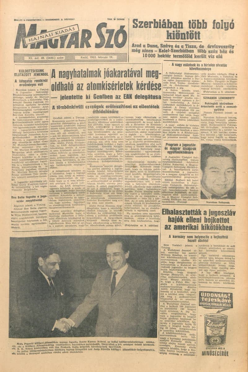 Magyar Szó, 20. évf. 1963. február 19. 48. sz. 1–16. oldal