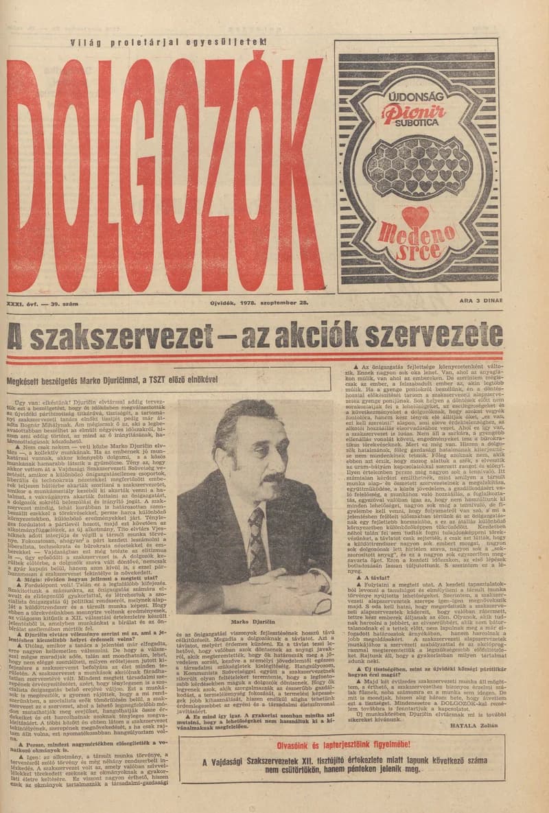 Dolgozók, 32. évf. 1978. szeptember 28. 39. sz.
