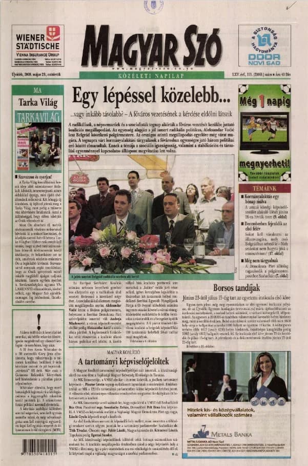 Magyar Szó, 65. évf. 2008. május 29. 121. sz. 1–20. oldal